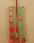 Sea green chanderi saree