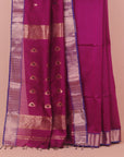 Wine majenta premium maheshwari saree