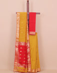 Mustard yellow premium maheshwari saree