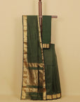 Green zari checks premium maheshwari saree