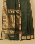 Green zari checks premium maheshwari saree
