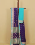 Purple blue maheshwari saree