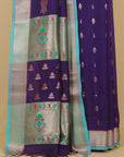 Purple blue maheshwari saree