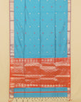 Peacock blue maheshwari saree