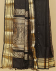Black peshwai silk saree