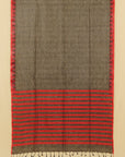 Black linen cotton saree