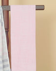 White by pink linen cotton saree