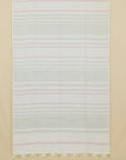 White by green linen cotton saree