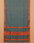 Emerald blue premium maheshwari saree