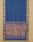 Short peacock blue paithani silk saree