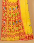 Lemon Yellow Jamdani Cotton Saree
