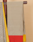 Chickoo Beige Polka Dots with Red Woven Border Banarasi Mashru Silk Saree
