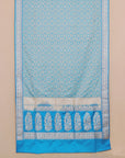 Light Blue and Turquoise Resham Soft Banarasi Saree