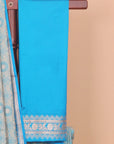 Light Blue and Turquoise Resham Soft Banarasi Saree
