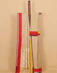 Beige with Red Banarasi Mashru Silk Saree