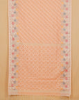 Peach Jamdani Cotton Saree