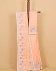 Peach Jamdani Cotton Saree