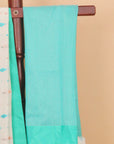 Cream by pista green cotton dhakai saree