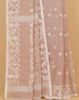Beige Jamdani Cotton Saree