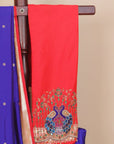 Royal Blue and Red Paithani Saree with Zari Border Blended Silk Saree