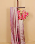 Light Purple Viscose Tissue Saree with Ready Made Blouse