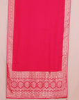 Red Viscose Saree with Embroidered Blouse