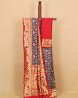 Navy Blue with Maroon Paithani Ikat Patola Saree