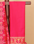 Rani pink self rajkot ikat patola saree