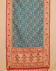 Emerald green by maroon paithani ikat patola saree