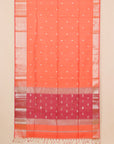 Brick rust maheshwari saree