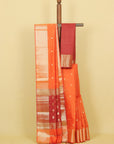 Brick rust maheshwari saree