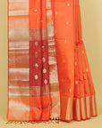 Brick rust maheshwari saree