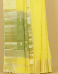 Lemon yellow maheshwari saree