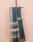 Bottle green maheshwari saree