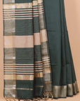 Bottle green maheshwari saree