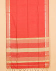 Maroon self maheshwari saree