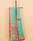 Dual tone sapphire maheshwari saree
