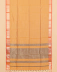 Dual tone mustard zari checks maheshwari saree