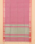 Dual tone magenta zari checks maheshwari saree