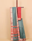 Sapphire zari checks maheshwari saree
