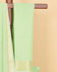 Pista green zari checks maheshwari saree