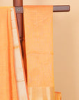 Mango yellow zari checks maheshwari saree