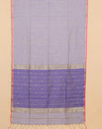 Navy blue by white checks maheshwari saree