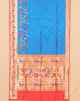 Emerald blue paithani silk saree