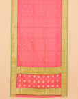 Rani pink by green semi chanderi saree