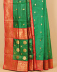 Green by red semi chanderi saree