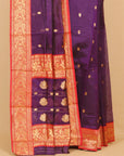 Purple by red semi chanderi saree
