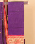 Purple by red semi chanderi saree