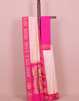 Cream tasar by rani pink paithani saree
