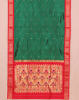 Green by red paithani saree
